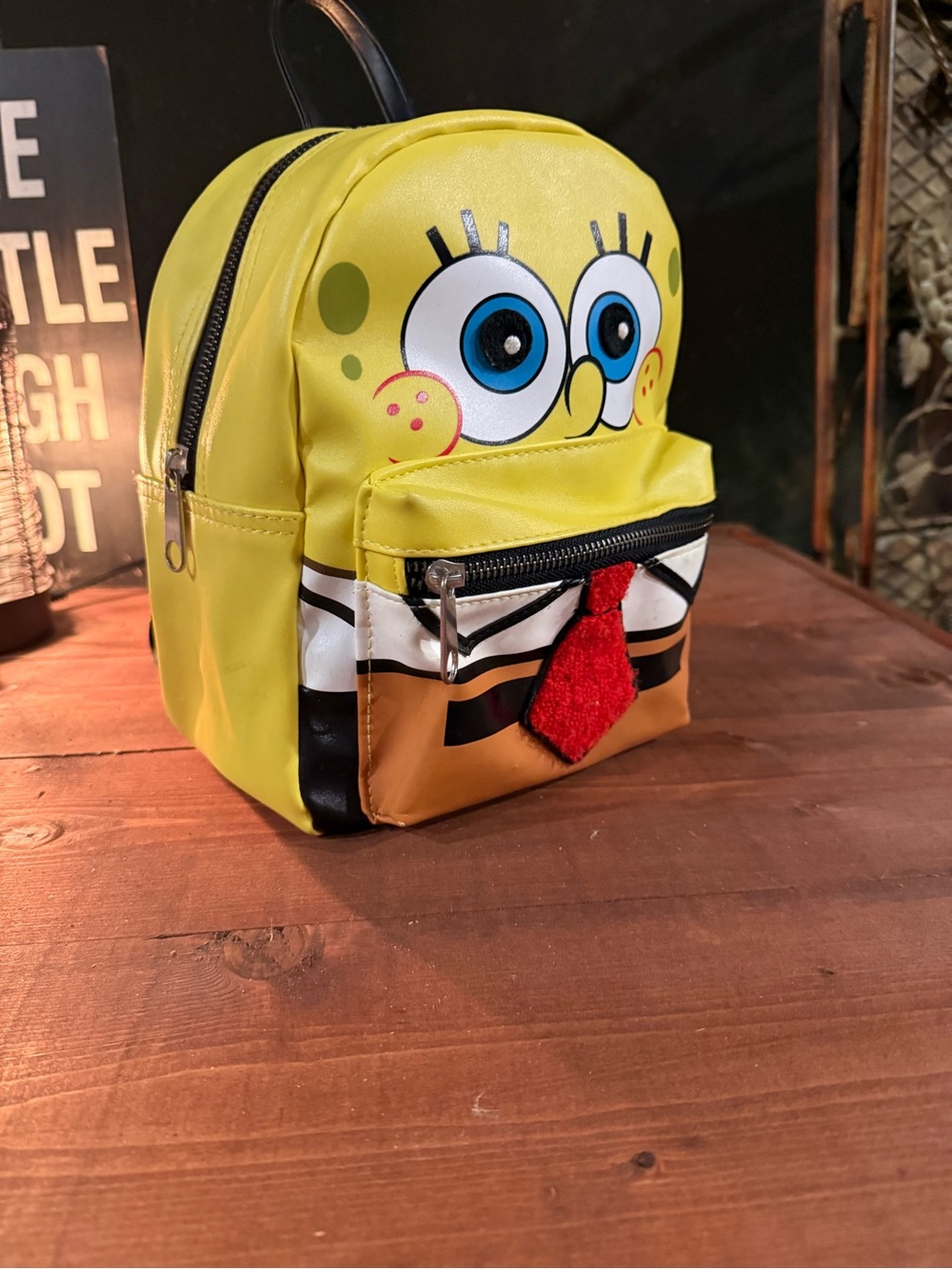 SpongeBob Mini Backpack with Red Tie Accent